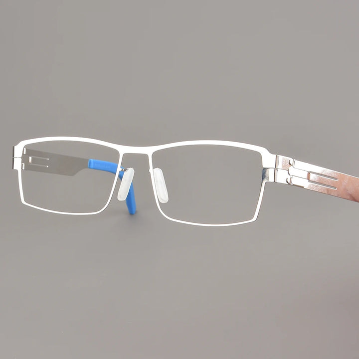 Bobbie Unisex Full Rim Square Screwless Steel Eyeglasses 508596