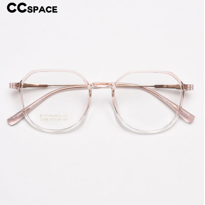 CCspace Unisex Full Rim Square Tr 90 Titanium Eyeglasses 56431 Full Rim CCspace   