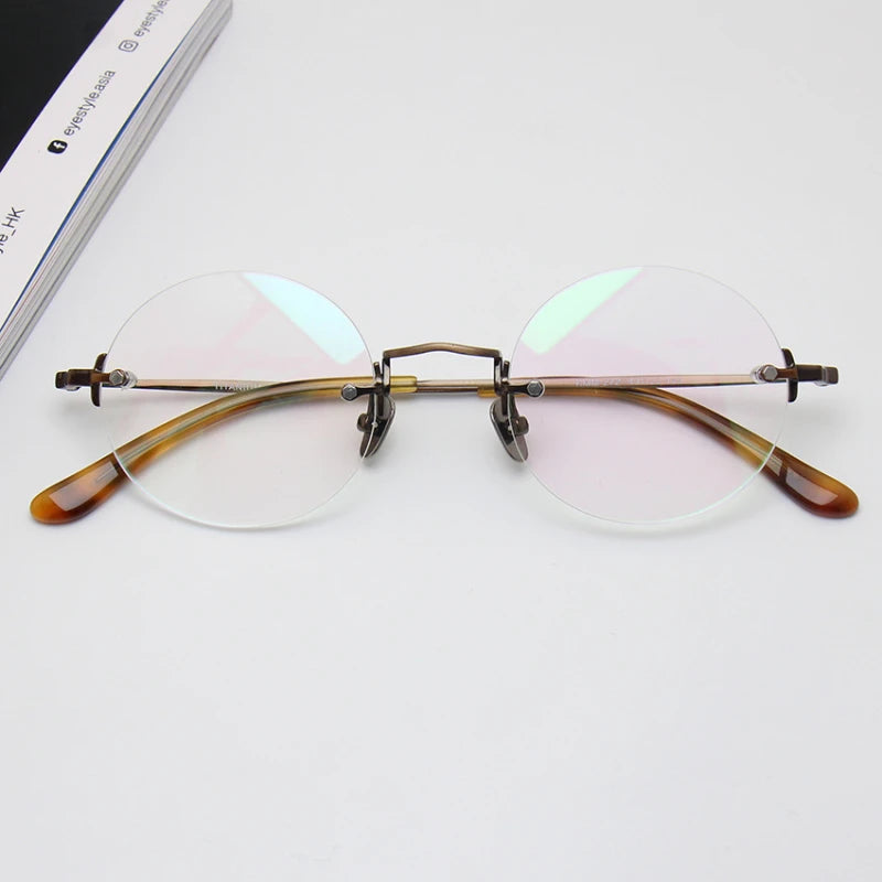 Blackmask Unisex Rimless Round Titanium Eyeglasses BM-KM272
