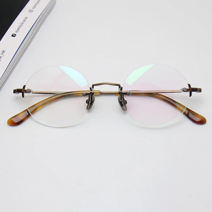Blackmask Unisex Rimless Round Titanium Eyeglasses BM-KM272