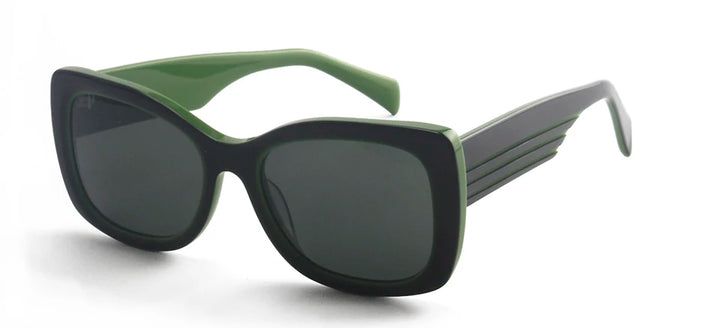 Esnbie Women's Full Rim Butterfly Square Acetate Sunglasses 420856