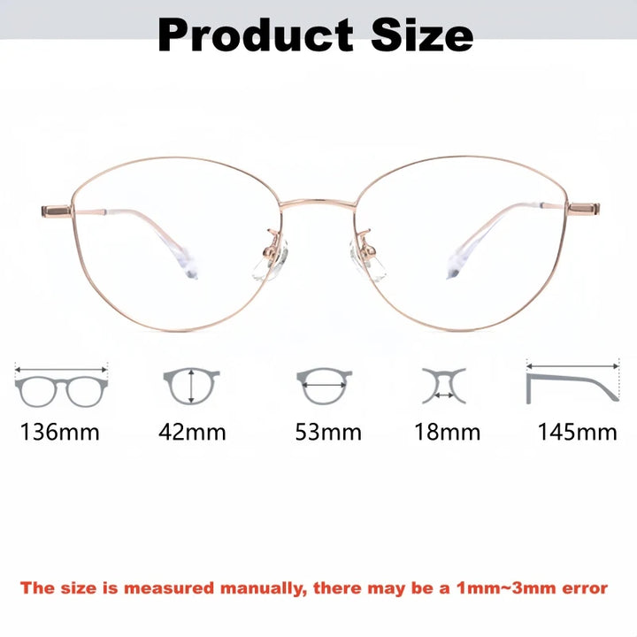 Yimaruili Unisex Full Rim Cat-Eye Pure Titanium Eyeglasses TI0246L — view 2 | Yimaruili at FuzWeb