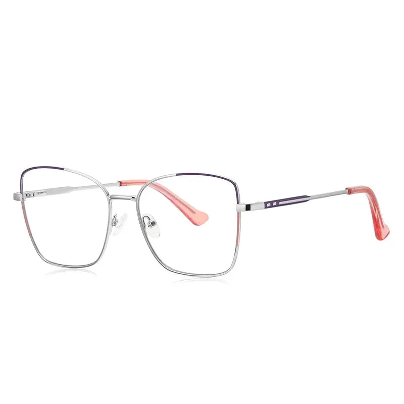 Vicky Women's Full Rim Large Square Alloy Reading Glasses 3062 — view 2 | Vicky at FuzWeb