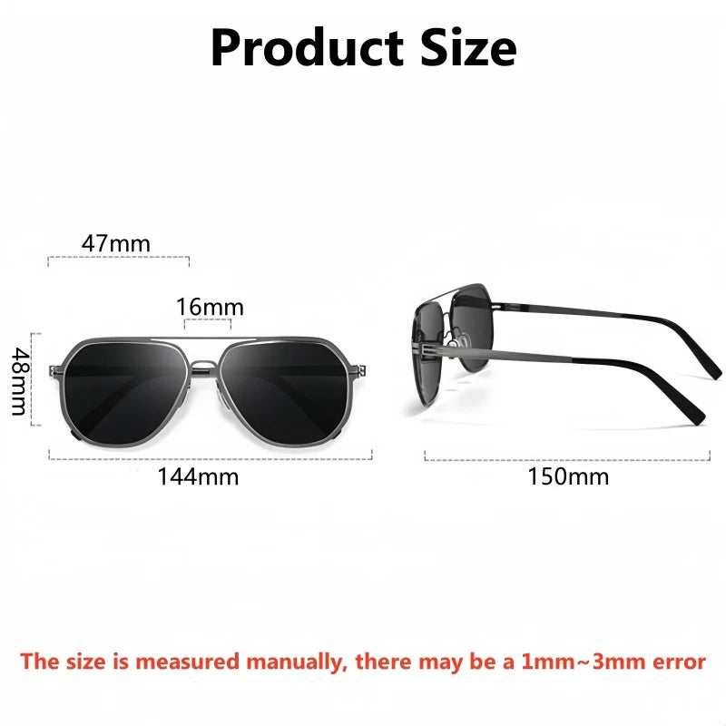 Yimaruili Men's Full Rim Oval Double Bridge Alloy Sunglasses 639688
