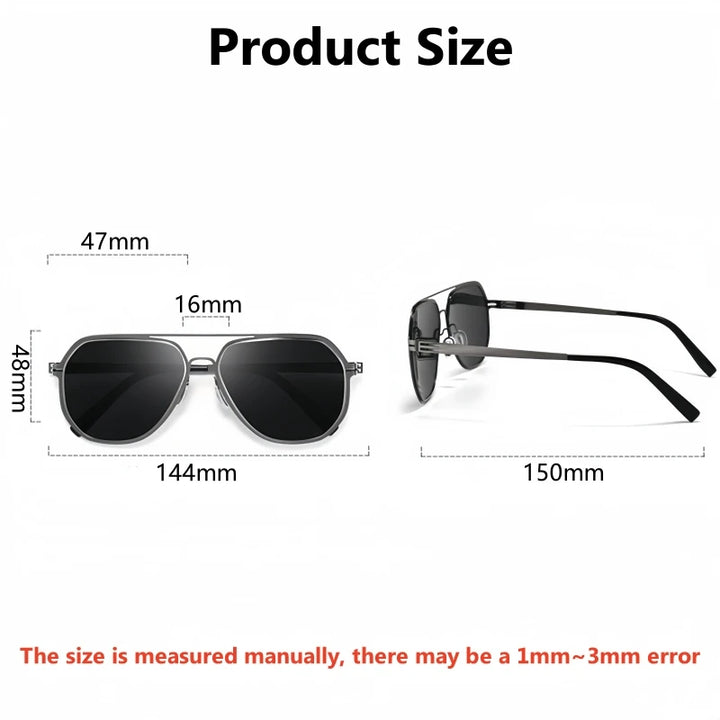 Yimaruili Men's Full Rim Oval Double Bridge Alloy Sunglasses 639688
