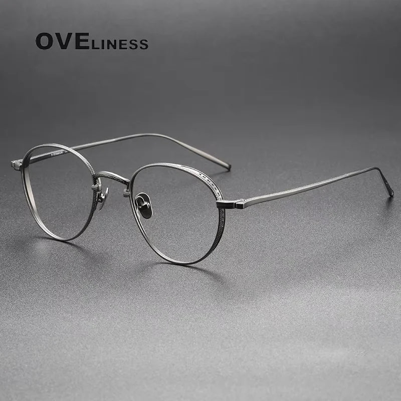 Oveliness Women's Full Rim Oval Square Titanium Eyeglasses 3096 Full Rim Oveliness gun  