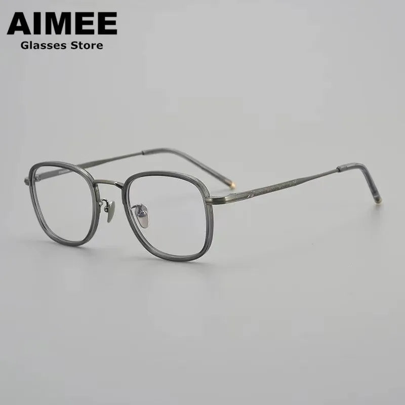 Aimee Women's Full Rim Square Acetate Titanium Eyeglasses 693145