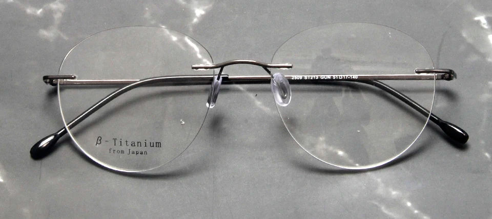 Esnbie Women's Rimless Small Oval Round Titanium Eyeglasses 243213