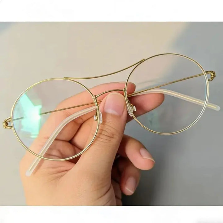 Aimee  820200 Women’s Titanium Full Rim Double Bridge Round Frames — view 1 | Aimee at FuzWeb