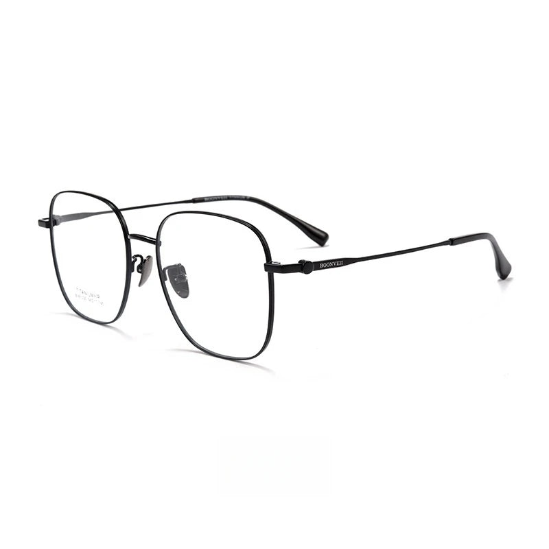 Yimaruili Unisex Full Rim Square Titanium Eyeglasses 61030 Full Rim Yimaruili Eyeglasses Black