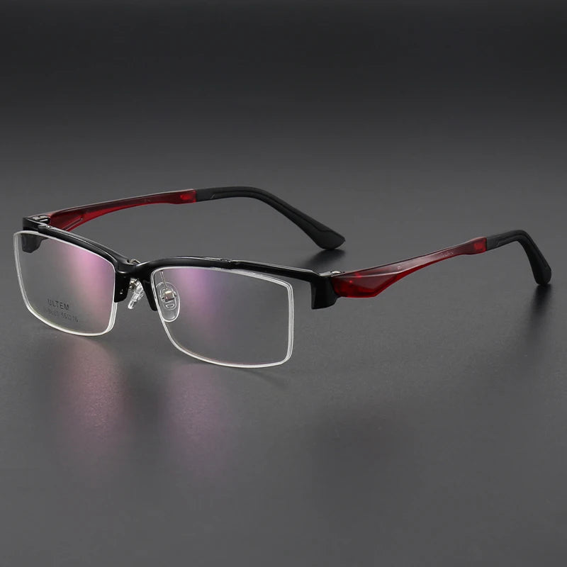 Muzz Men's Semi Rim Square TR 90 Pc Sport Eyeglasses 88085