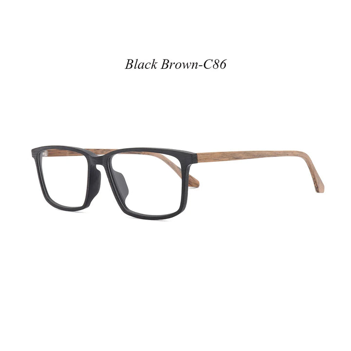 Hdcrafter Men's Full Rim Square Handcrafted Wood Eyeglasses 911695