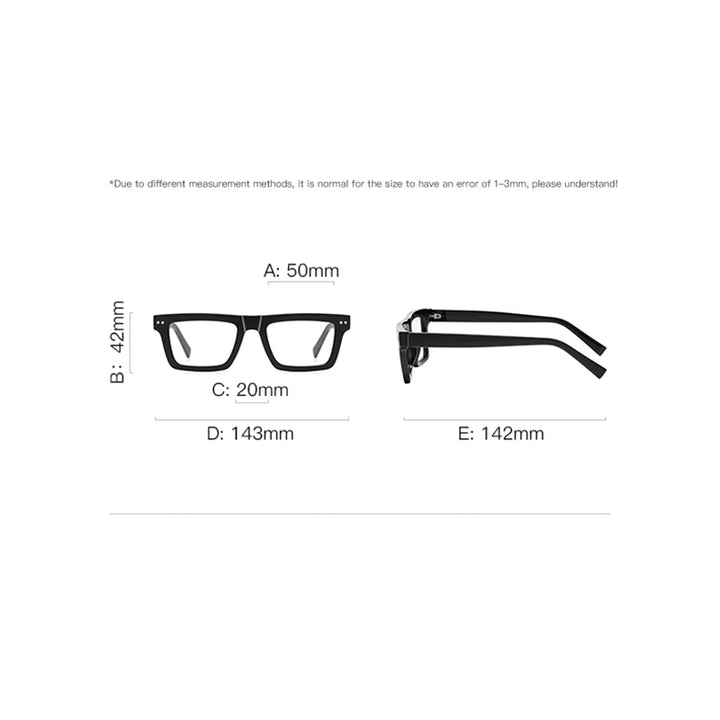 Reven Jate Unisex Full Rim Square Brow Line Tr 90 Alloy Eyeglasses 662196