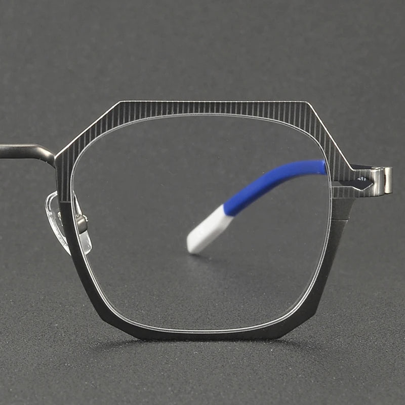Muzz 81101 men's square screwless IP titanium prescription eyeglasses — view 8