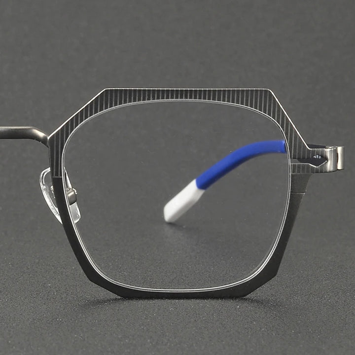 Muzz 81101 men's square screwless IP titanium prescription eyeglasses — view 8