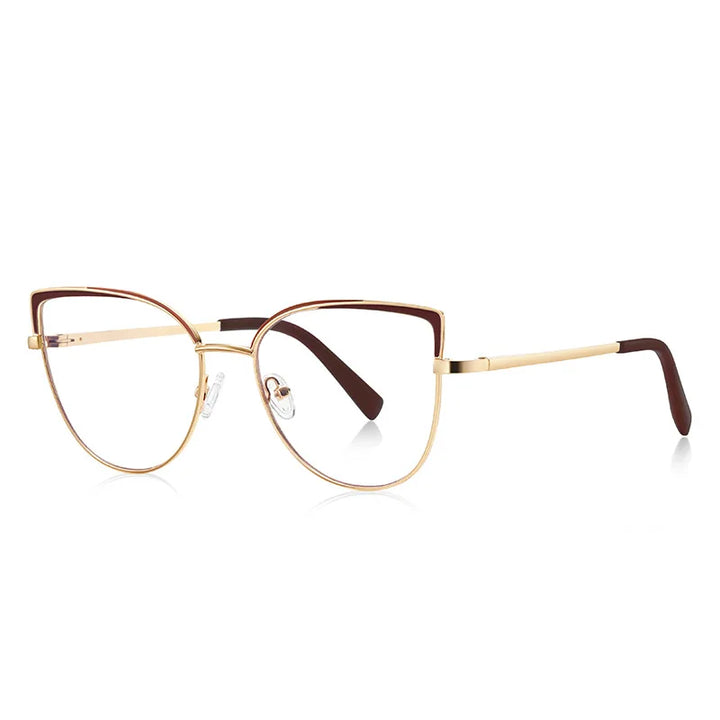 Laoyehui Women's Full Rim Square Cat Eye Alloy Reading Glasses L3103 Reading Glasses Laoyehui C2 +50 