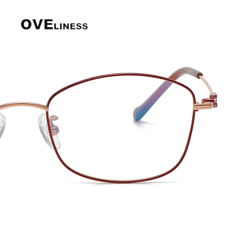 Oveliness Women's Full Rim Oval Square Titanium Eyeglasses 196004 Full Rim Oveliness   