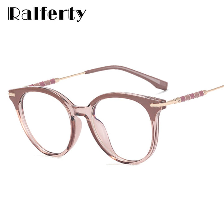 Ralferty Women's Full Rim Round Acetate Eyeglasses F81097 Full Rim Ralferty   
