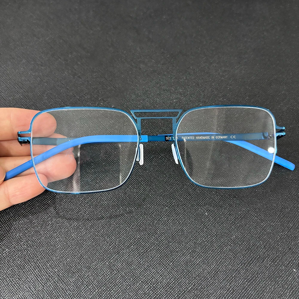 Bobbie Unisex Full Rim Square Double Bridge Steel Eyeglasses 514119