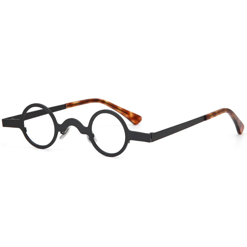 Aror Women's Full Rim Round Alloy Acetate Eyeglasses 22495 Full Rim Aror black