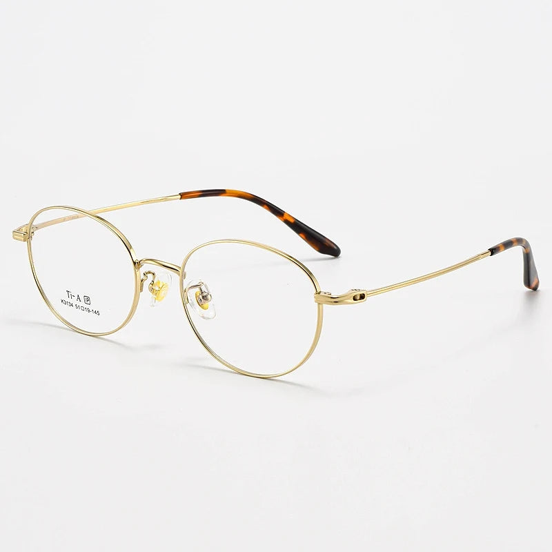 Yimaruili Unisex Full Rim Oval Pure Titanium Eyeglasses 3134 — view 7 | Yimaruili at FuzWeb
