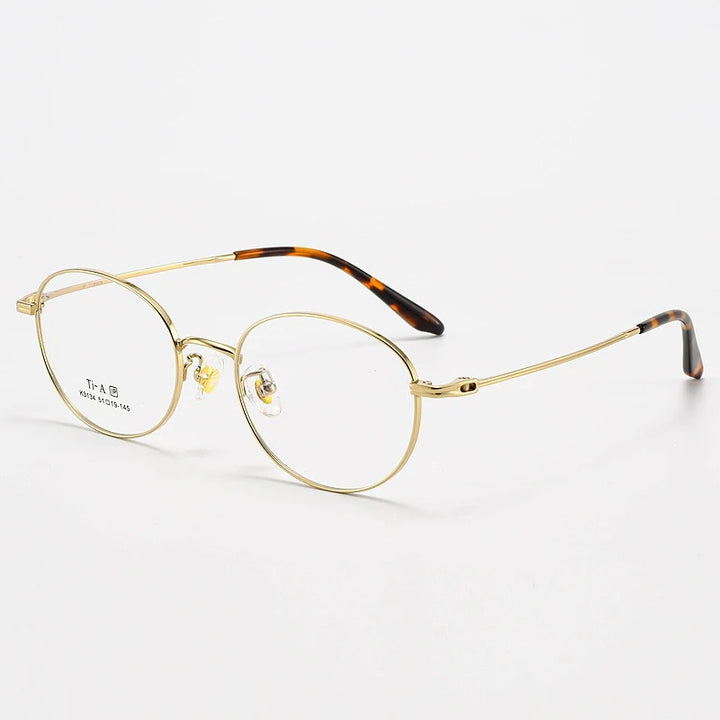 Yimaruili Unisex Full Rim Oval Pure Titanium Eyeglasses 3134 — view 7 | Yimaruili at FuzWeb