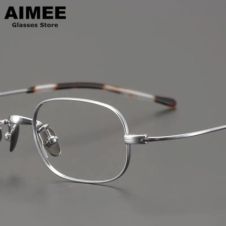 Aimee Unisex Full Rim Small Square Oval Titanium Eyeglasses 6119 Full Rim Aimee   