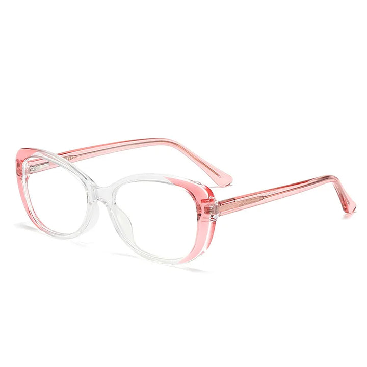 CCspace Women's Full Rim Small Oval Polycarbonate Eyeglasses 301422 Full Rim CCspace Pink  