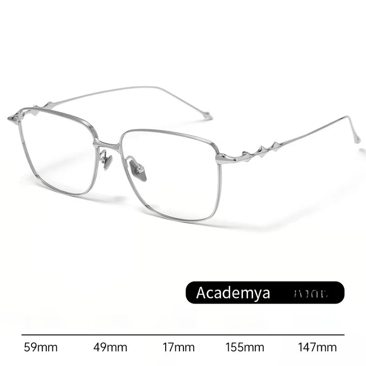Xbora Unisex Full Rim Big Square Titanium Eyeglasses 15517