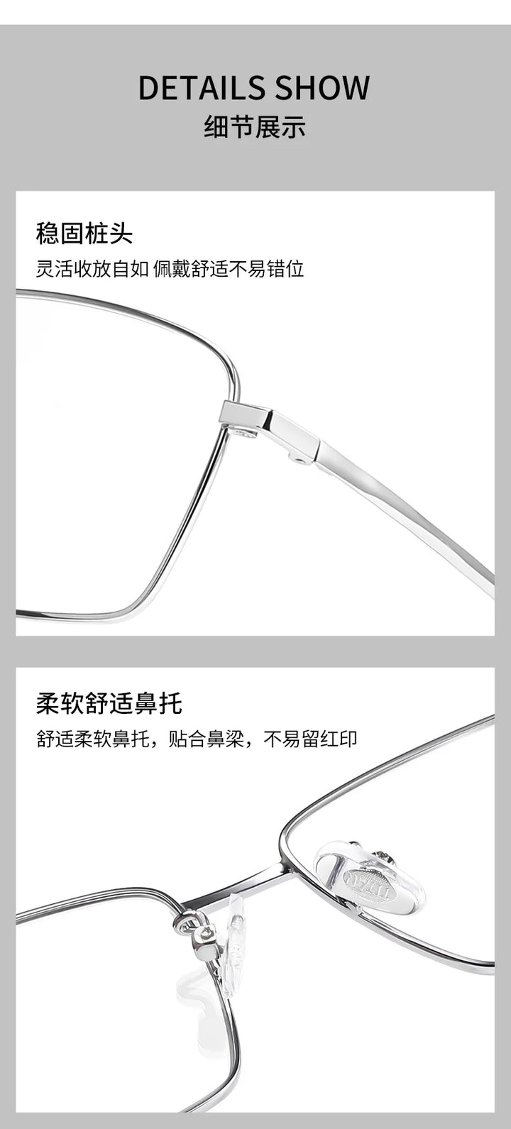 Gmei Optical 2139K men's full rim alloy prescription eyeglasses — view 4
