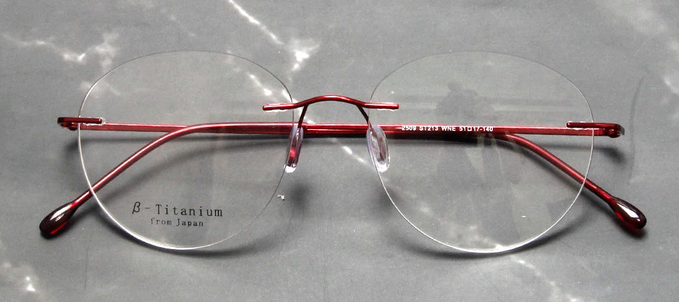 Esnbie Women's Rimless Small Oval Round Titanium Eyeglasses 243213