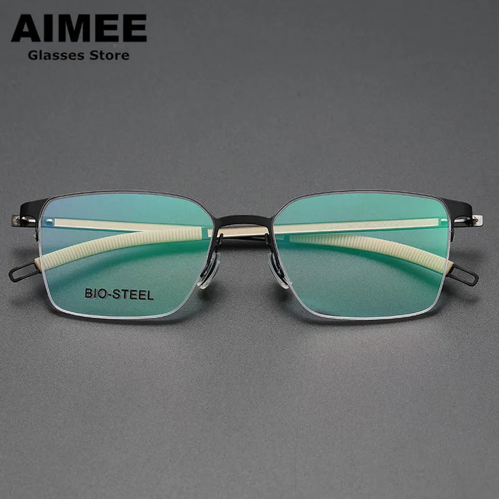 Aimee Unisex Semi Rim Square Screwless Titanium Eyeglasses 25519 Semi Rim Aimee   