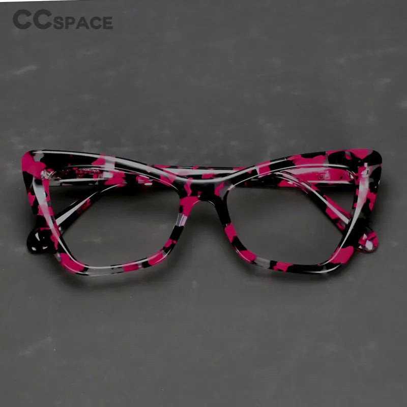 CCspace Women's Full RIm Cat Eye Acetate Hyperopic Reading Glasses R56955 Reading Glasses CCspace   