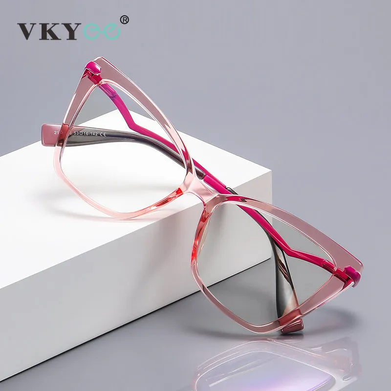 Vicky Women's Full Rim Square Tr 90 Stainless Steel Reading Glasses 2106 Reading Glasses Vicky   