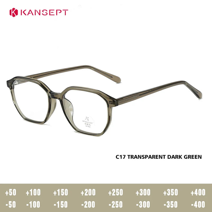 Kansept Unisex Full Rim Polygon Square Tr 90 Acetate Reading Glasses 29189