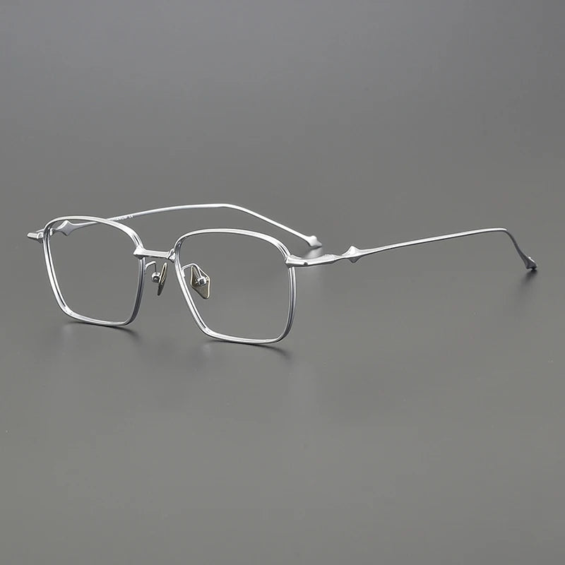 Gatenac Unisex Full Rim Square Titanium Eyeglasses Gxyj1494 Full Rim Gatenac Silver  