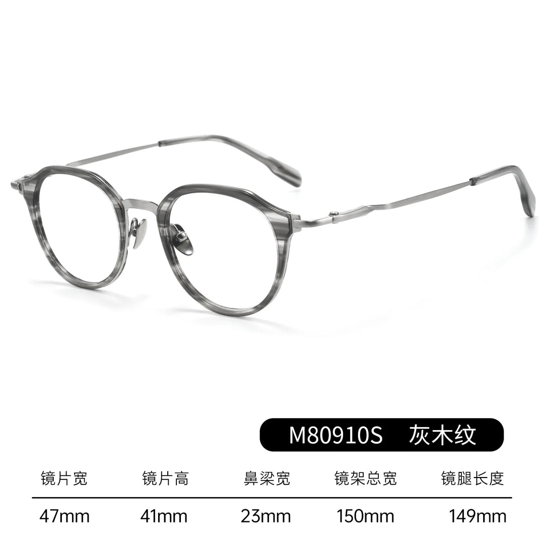 Bclear Unisex Full Rim Round Titanium Eyeglasses BSF-M80910S