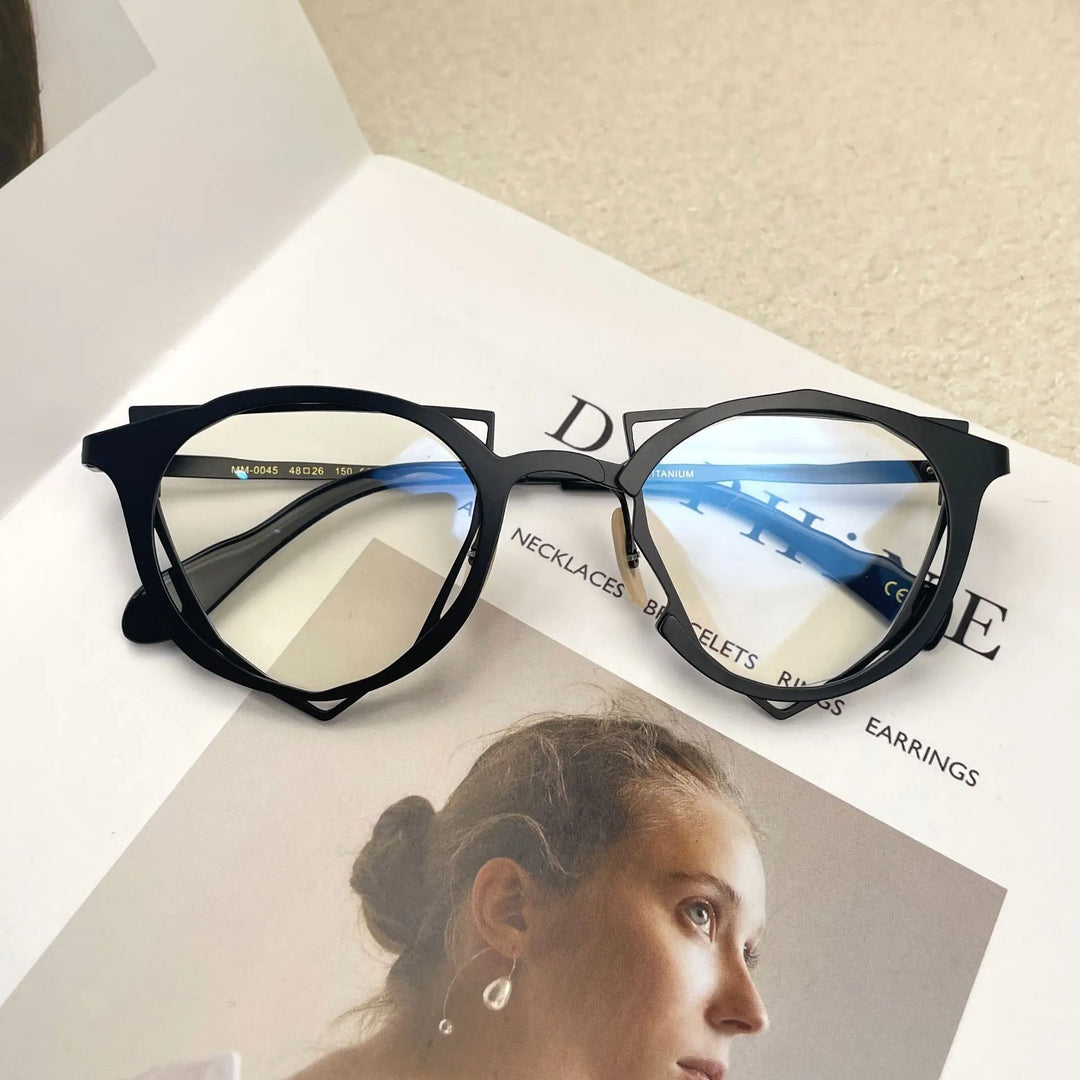 Muzz 0045-2 unisex oval IP titanium prescription eyeglasses — view 5