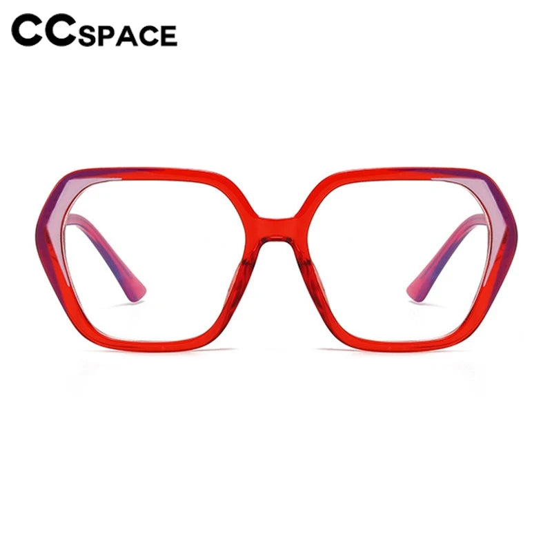 CCspace Women's Full Rim Irregular Square Polycarbonate Eyeglasses 3003 Full Rim CCspace   