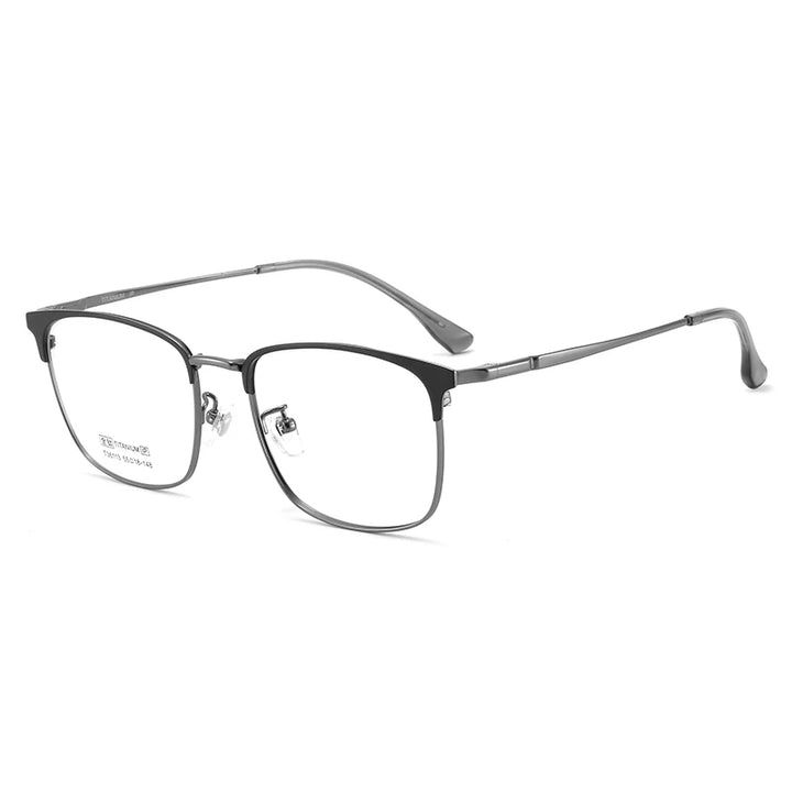 Zirosat Men's Full Rim Square Titanium Eyeglasses 36113 Full Rim Zirosat black-grey  