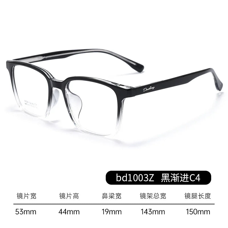 Bclear Unisex Full Rim Square Tr 90 Titanium Eyeglasses 541003