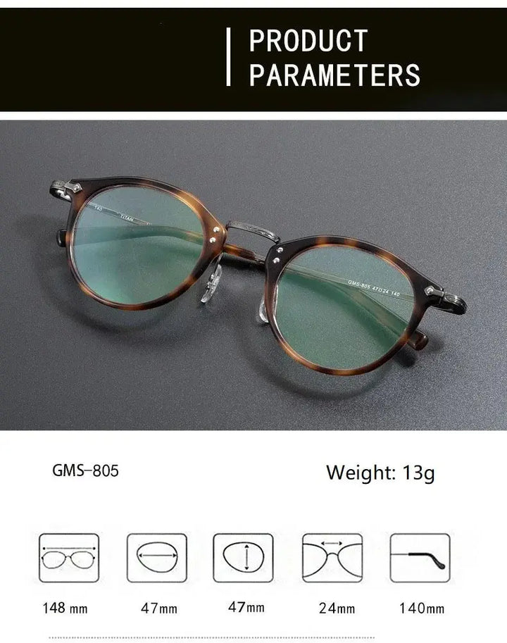 Bobbie 800500 Full Rim Men’s Polygon Acetate Titanium Frames — view 2 | Bobbie at FuzWeb
