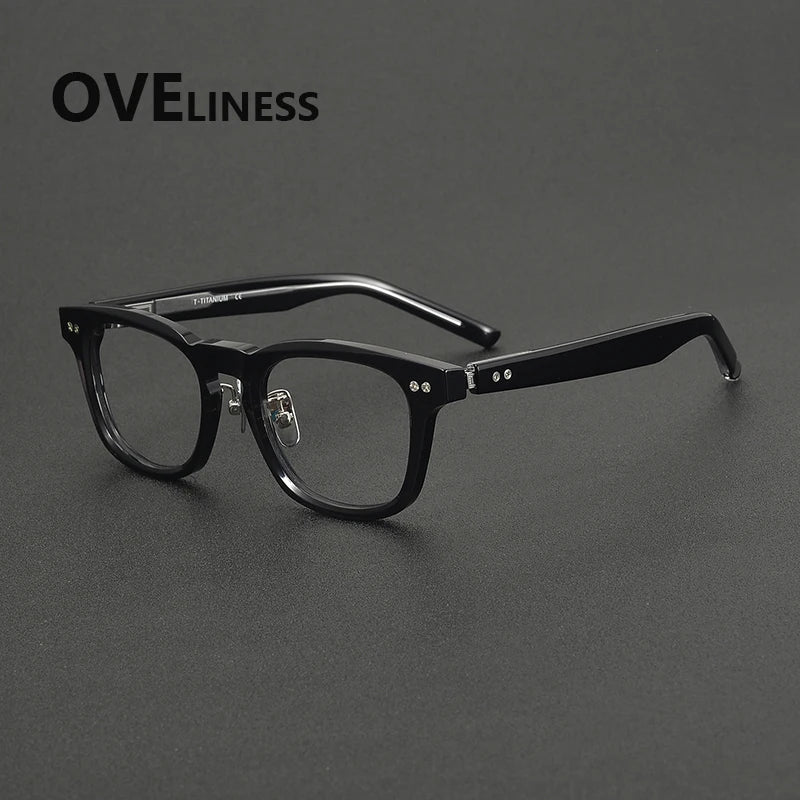 Oveliness Unisex Full Rim Square Brow Line Acetate Eyeglasses 322161