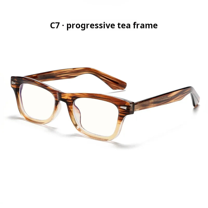 Xbora Unisex Full Rim Brow Line Square Tr 90 Alloy Eyeglasses 542529