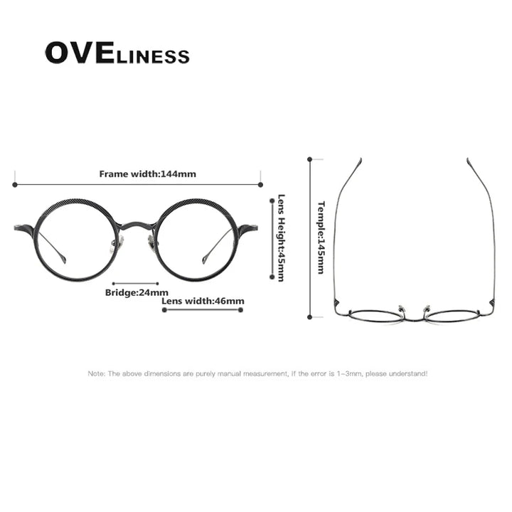 Oveliness Unisex Full Rim Round Titanium Eyeglasses 41099 Full Rim Oveliness