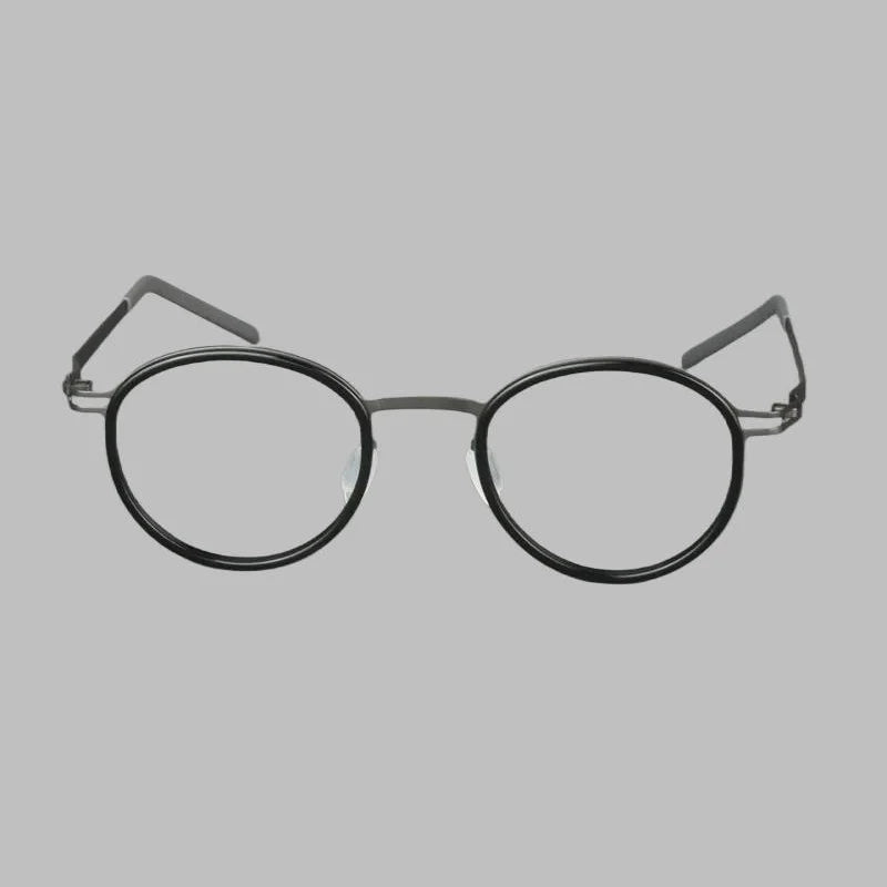 Bobbie Unisex Full Rim Round Titanium Acetate Eyeglasses 494620