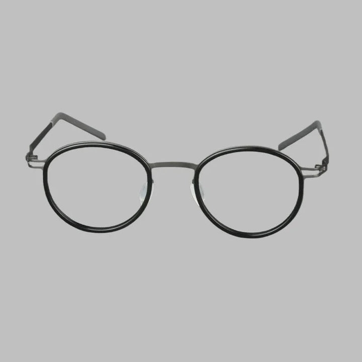 Bobbie Unisex Full Rim Round Titanium Acetate Eyeglasses 494620