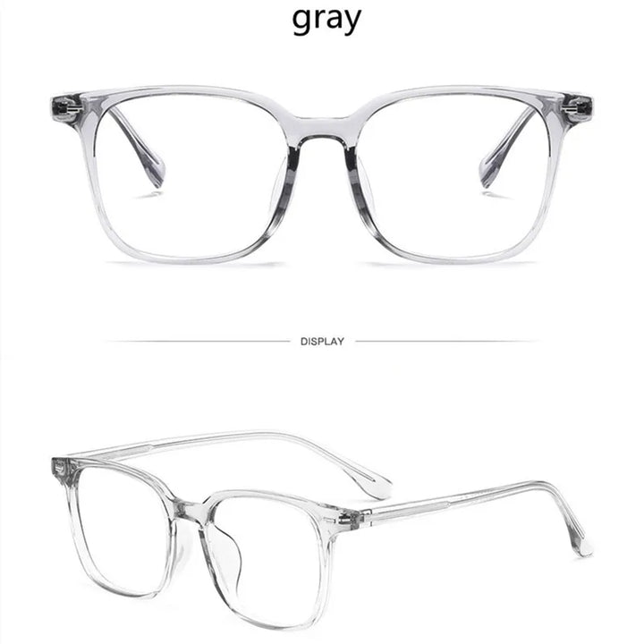 Kocolior Unisex Full Rim Square Acetate Alloy Hyperopic Reading Glasses 6005 Reading Glasses Kocolior Gray China 0