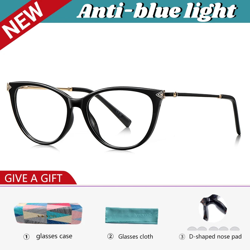 Vicky Women's Full Rim Square Cat Eye Tr 90 Alloy Reading Glasses 77235