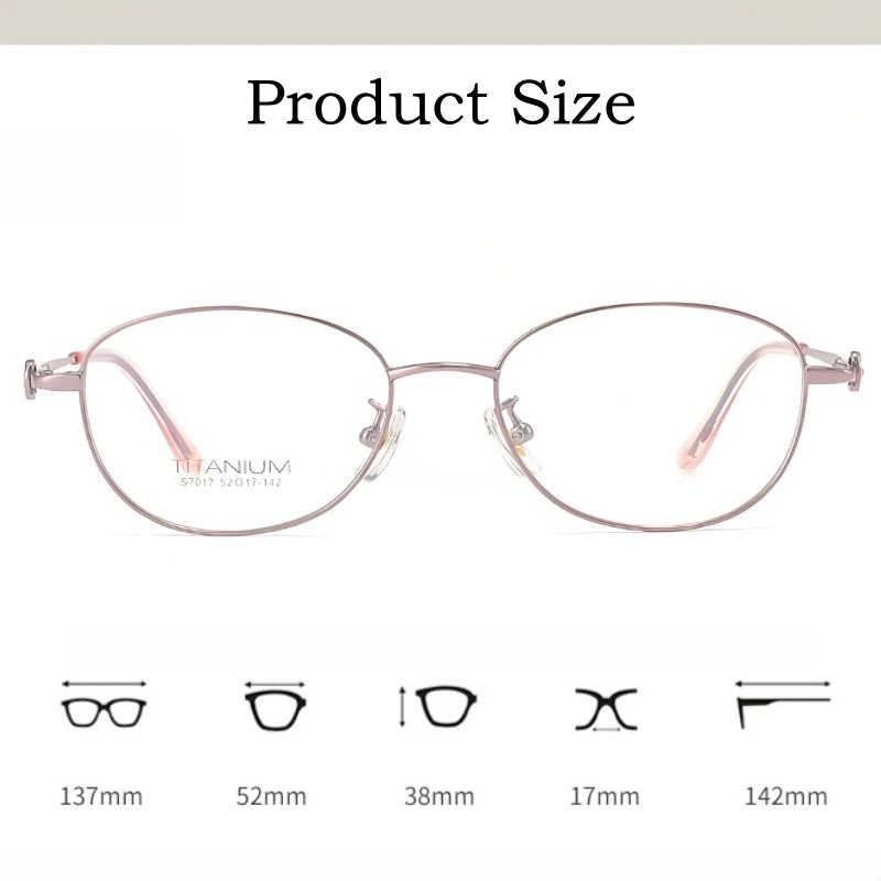 Yimaruili Women's Full Rim Oval Square Titanium Eyeglasses 7017 Full Rim Yimaruili Eyeglasses